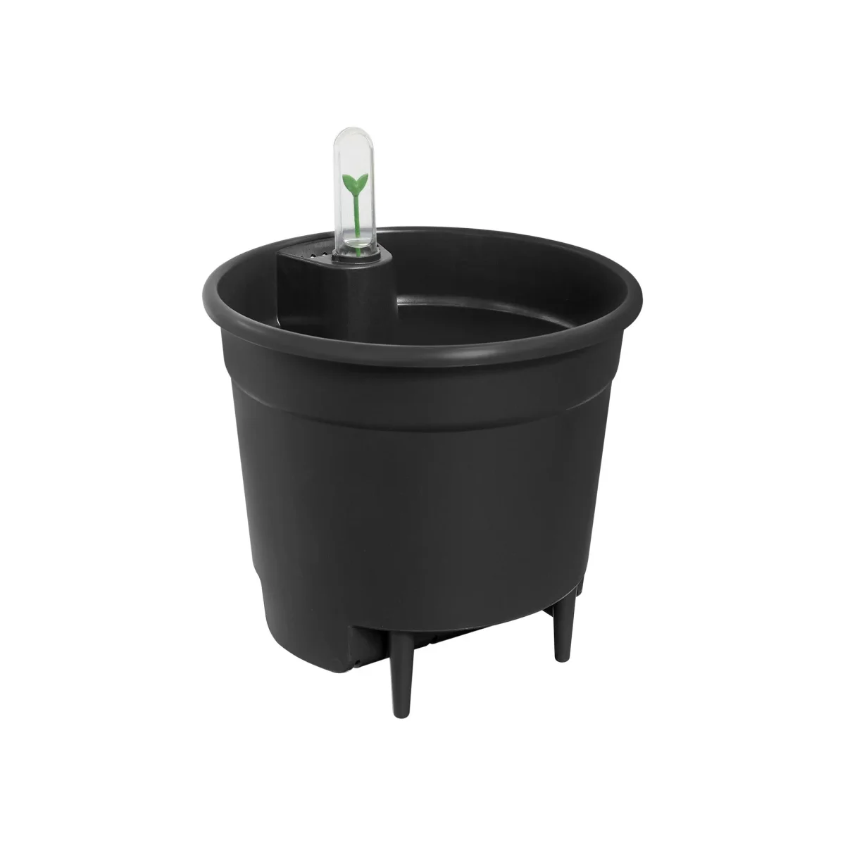 Maceta depósito de agua negra d33cm